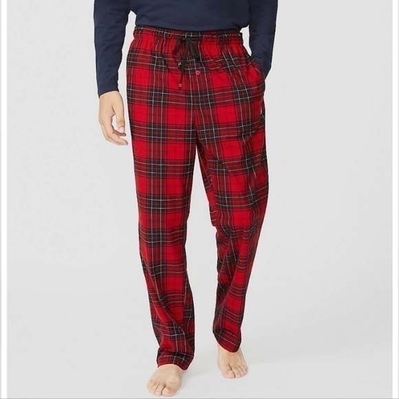 Nautica Men's red/black‎ plaid sleepwear lounge pants w/ pockets size L - Picture 1 of 5